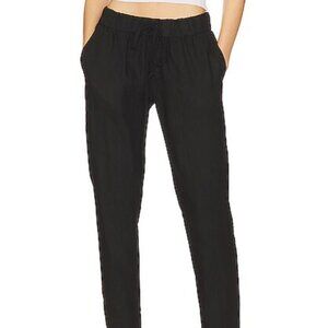 Enza Costa Linen Easy Pant | Black